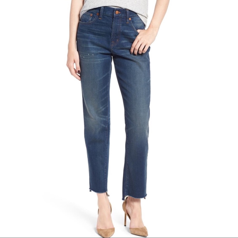 28 in Madewell perfect vintage jean with raw hem